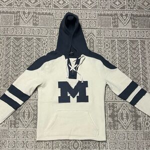 Michigan Wolverines Hockey Lace Up Hoodie Size Adult Small